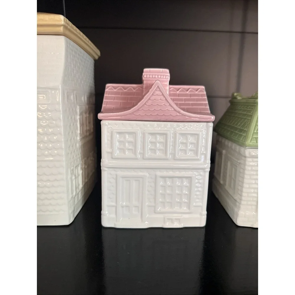 AVON Townhouse Canister Collection 4 Piece Set Sweet, Tea, Coffee, Confectionery